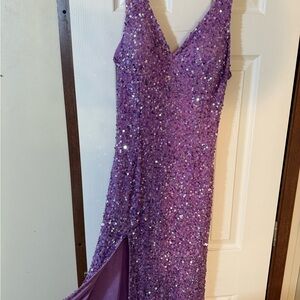 Elegant Purple Sequin Dress